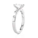 Oval Lab Grown Diamond Side Stone Engagement Ring