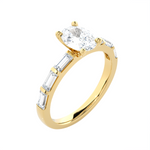 Oval Lab Grown Diamond Side Stone Engagement Ring