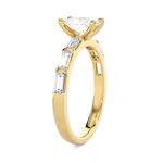 Oval Lab Grown Diamond Side Stone Engagement Ring