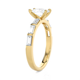 Oval Lab Grown Diamond Side Stone Engagement Ring