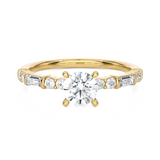 7/8 ctw Round Lab Grown Diamond Side Stone Engagement Ring