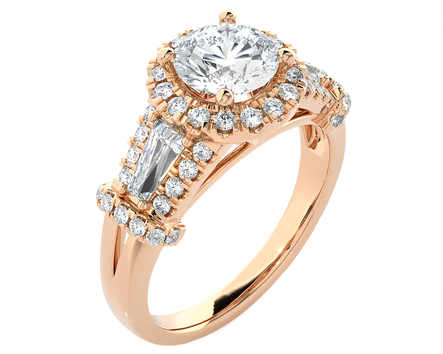 2 1/3 ctw Round Lab Grown Diamond Halo Engagement Ring