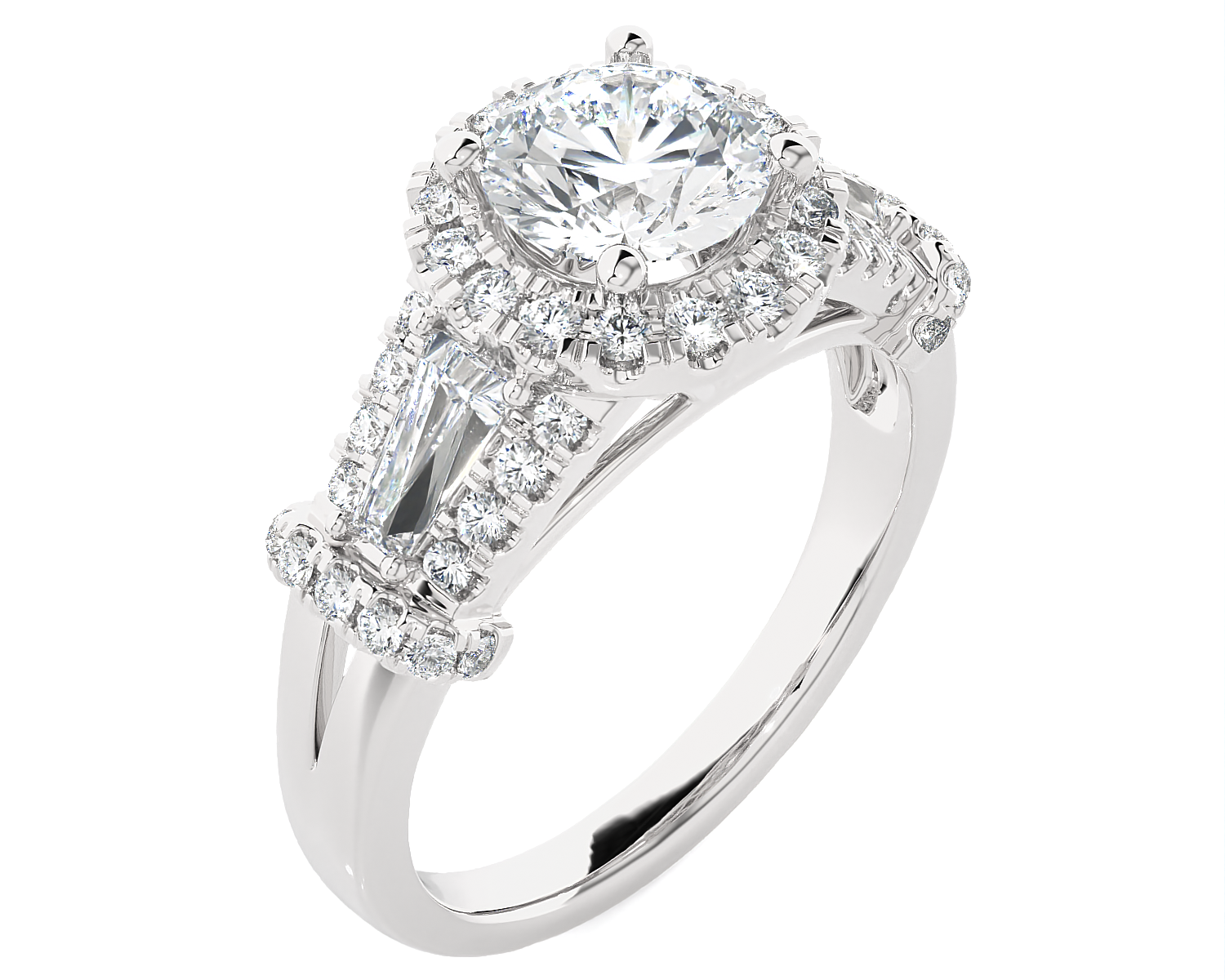 2 1/3 ctw Round Lab Grown Diamond Halo Engagement Ring