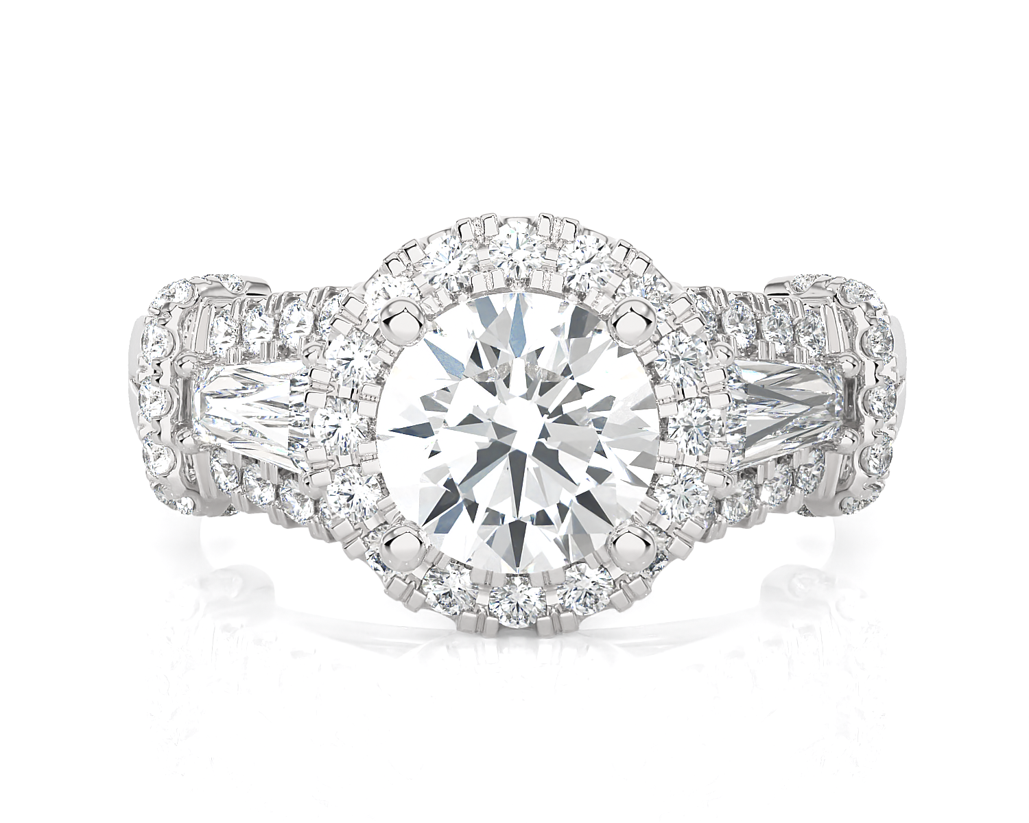 2 1/3 ctw Round Lab Grown Diamond Halo Engagement Ring