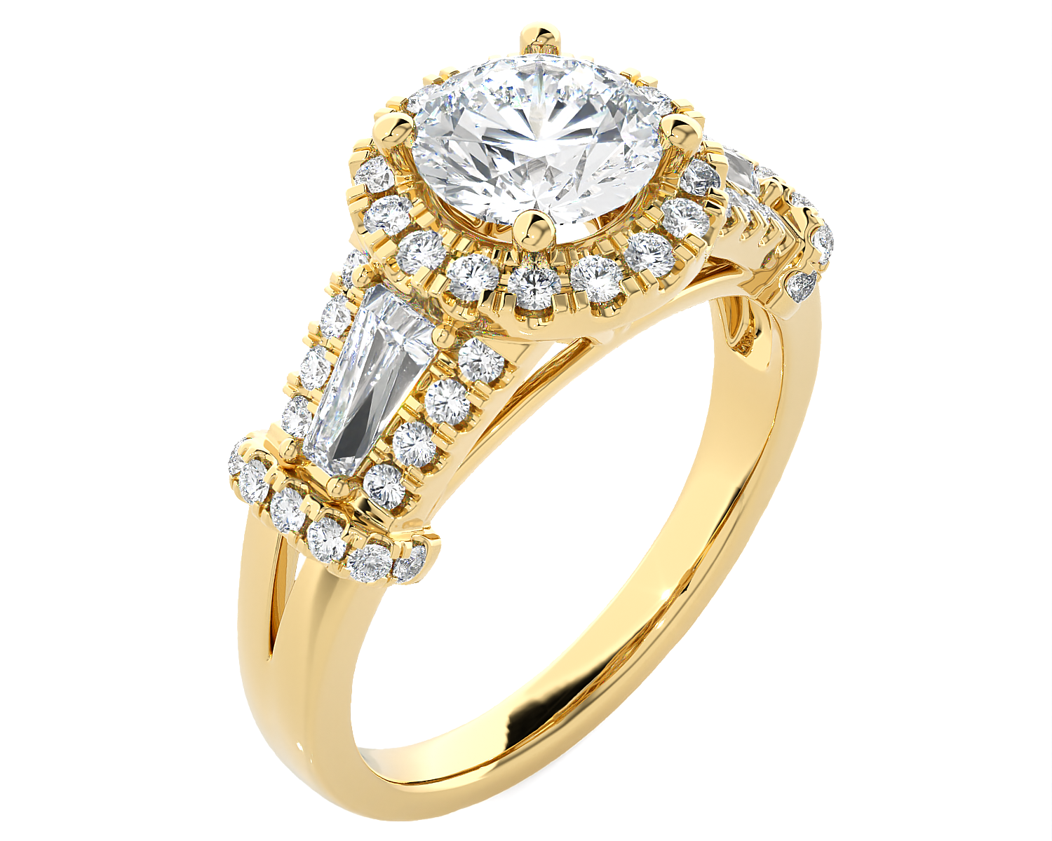 2 1/3 ctw Round Lab Grown Diamond Halo Engagement Ring
