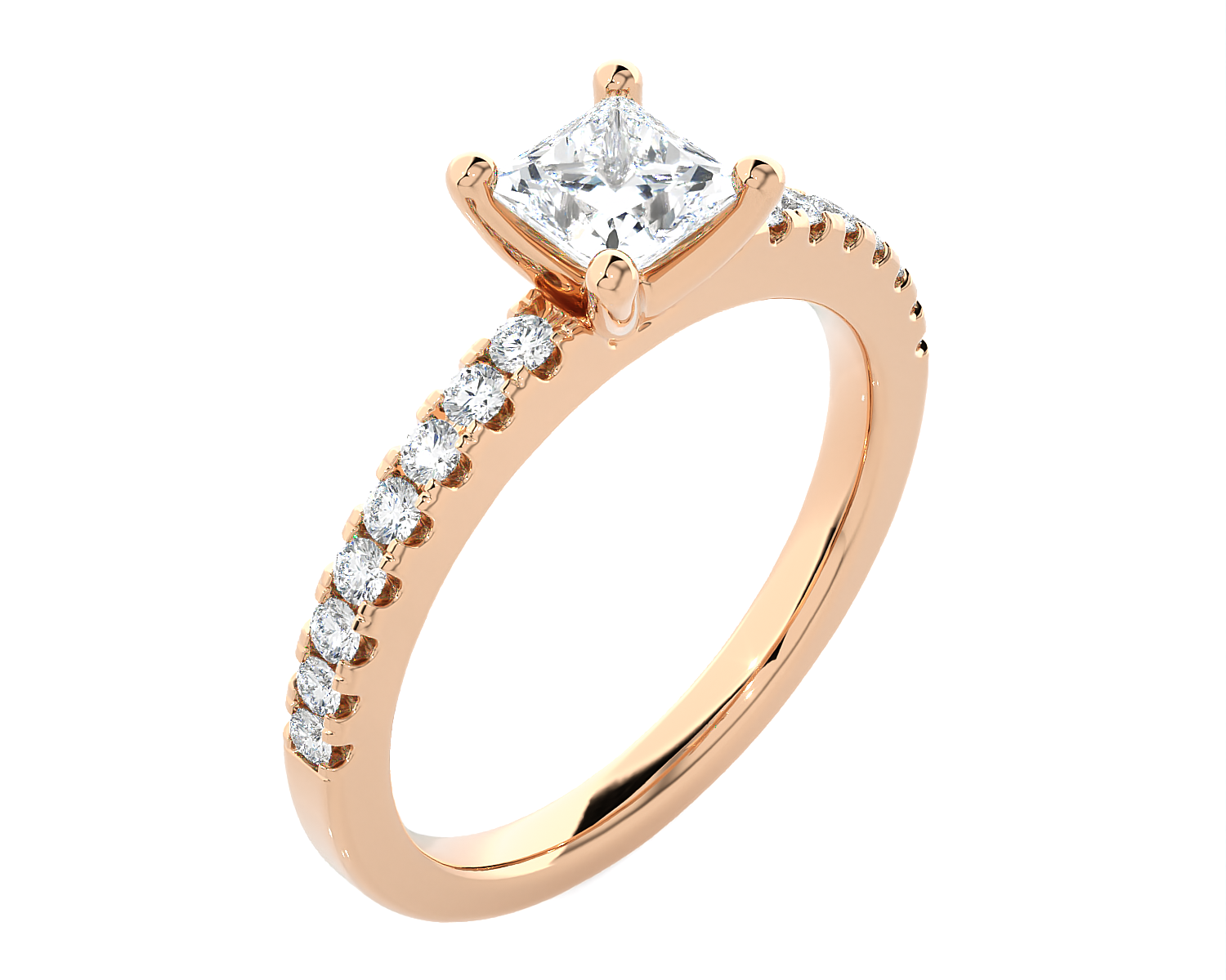 3/4 ctw Round Lab Grown Diamond Side Stone Engagement Ring