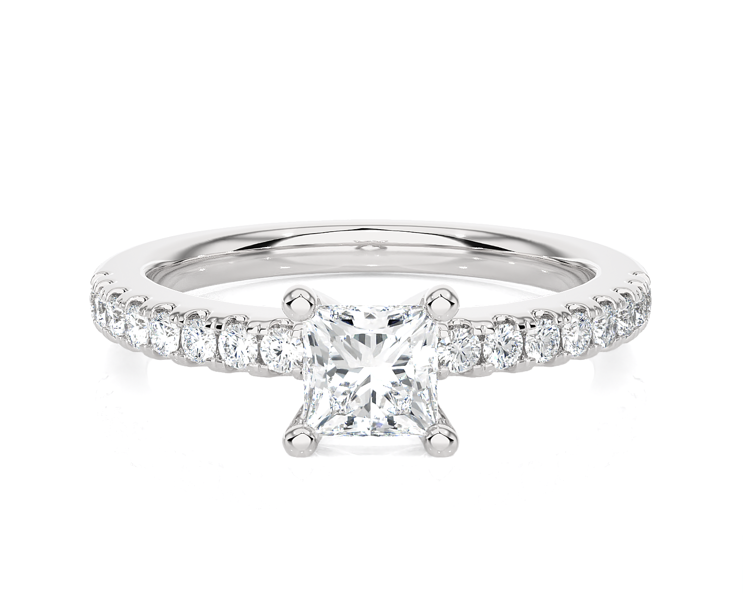 3/4 ctw Round Lab Grown Diamond Side Stone Engagement Ring