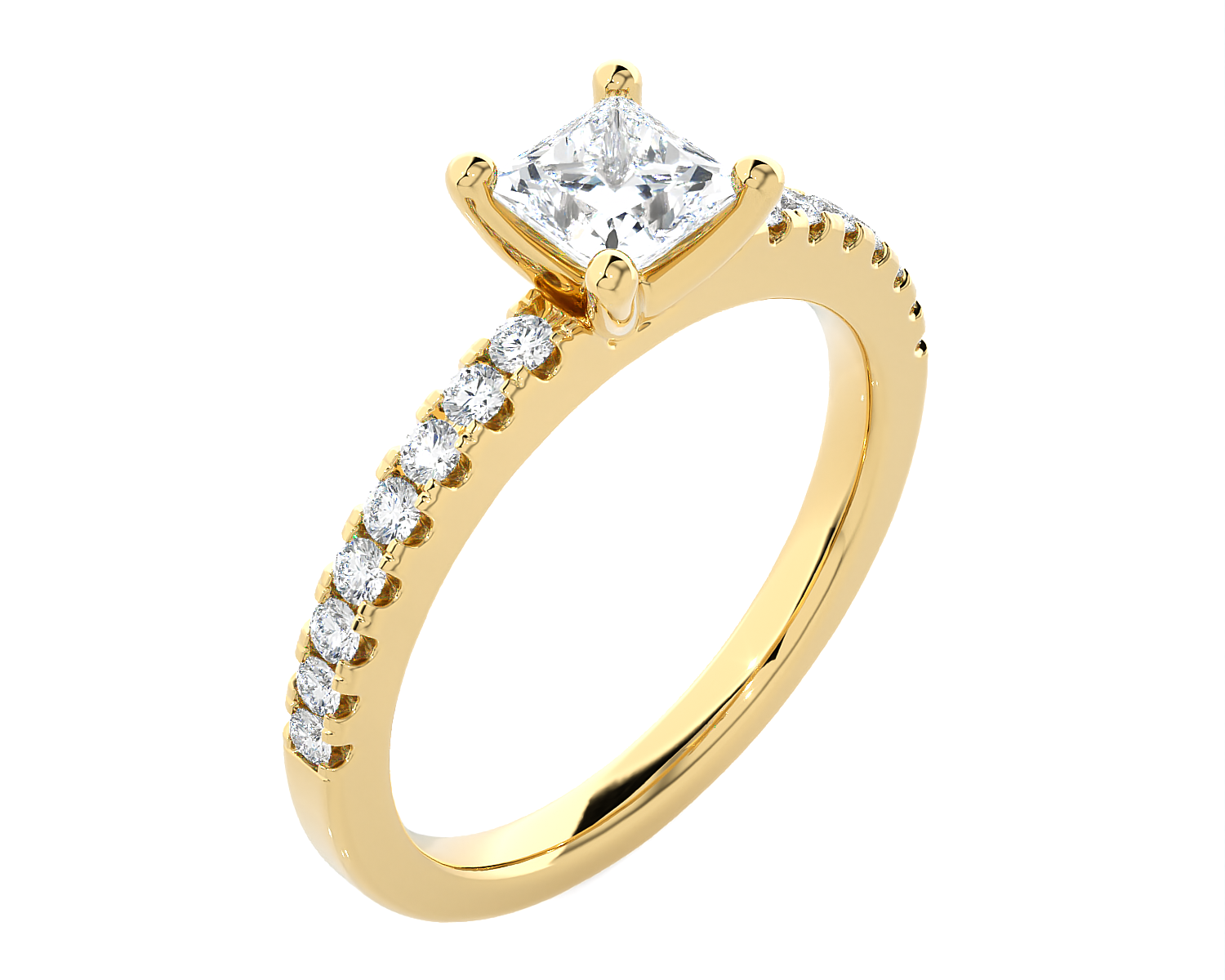 3/4 ctw Round Lab Grown Diamond Side Stone Engagement Ring