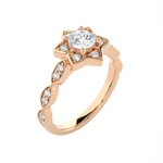 Round Lab Grown Diamond Halo Engagement Ring