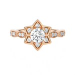 Round Lab Grown Diamond Halo Engagement Ring