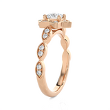 Round Lab Grown Diamond Halo Engagement Ring