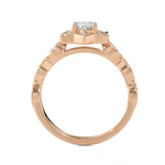 Round Lab Grown Diamond Halo Engagement Ring