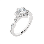 Round Lab Grown Diamond Halo Engagement Ring
