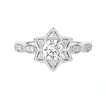 Round Lab Grown Diamond Halo Engagement Ring