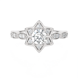 Round Lab Grown Diamond Halo Engagement Ring