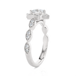 Round Lab Grown Diamond Halo Engagement Ring