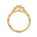 Round Lab Grown Diamond Halo Engagement Ring