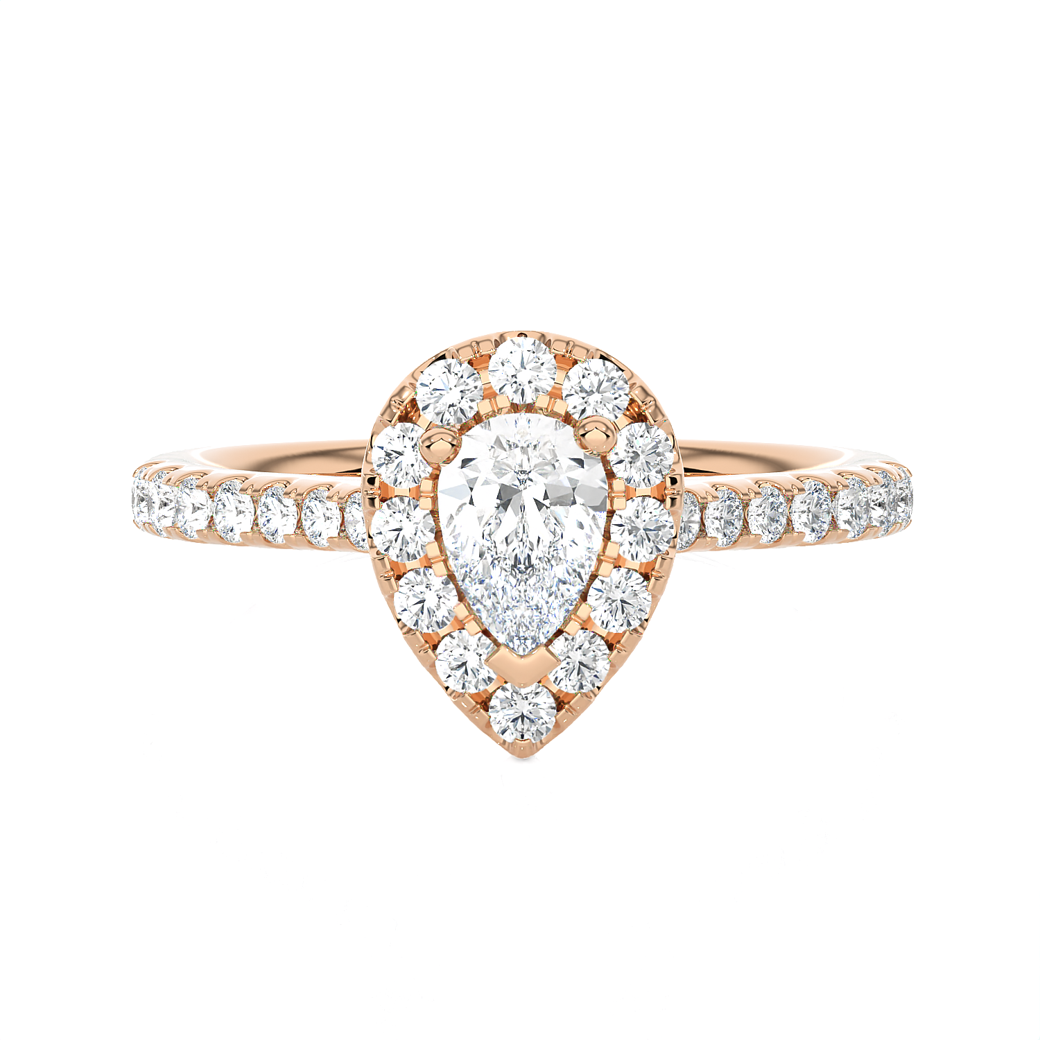 1 1/5 ctw Pear-Shaped Lab Grown Diamond Halo Engagement Ring