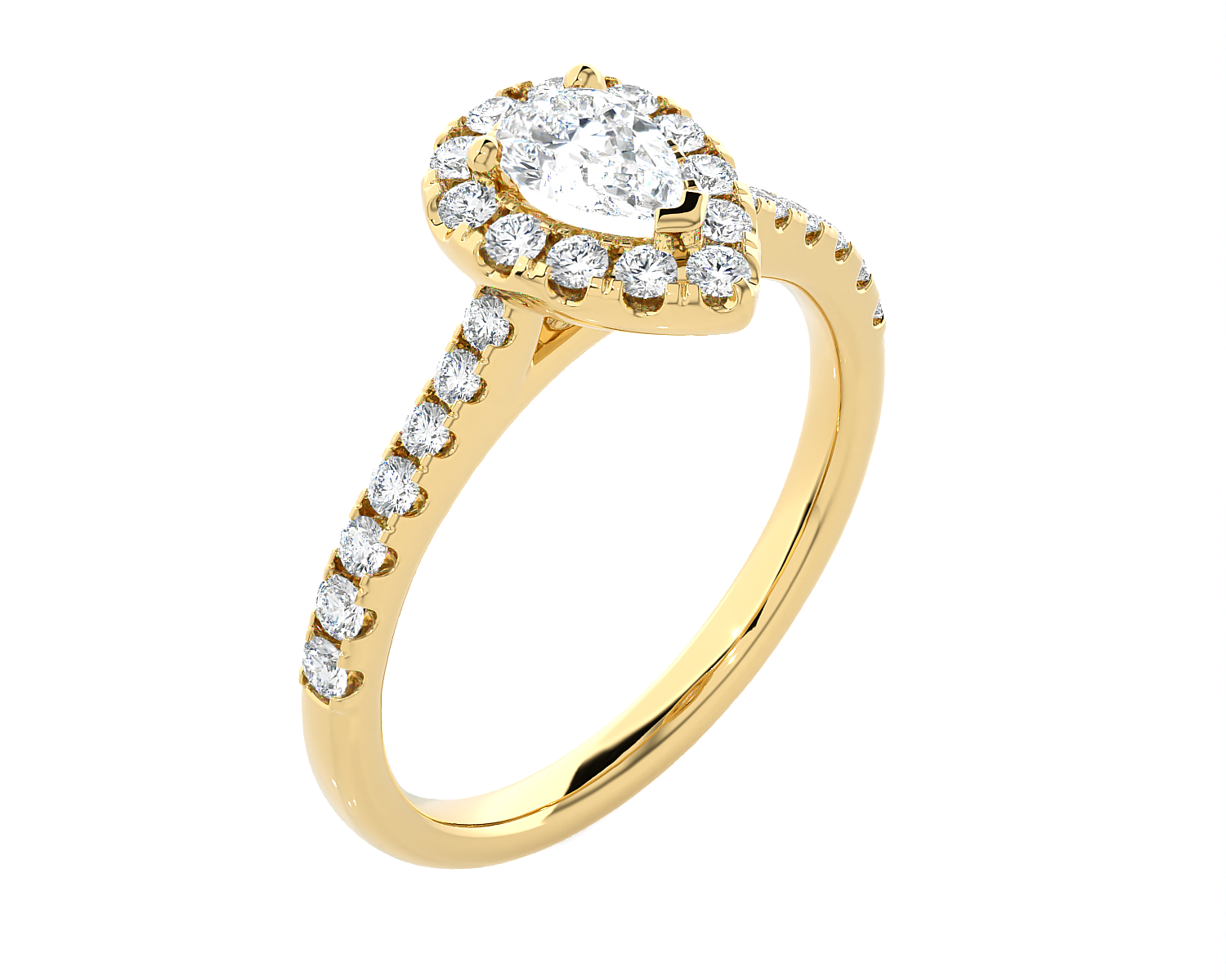 1 1/5 ctw Pear-Shaped Lab Grown Diamond Halo Engagement Ring