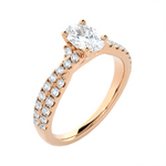 1 1/4 ctw Round Lab Grown Diamond Side Stone Engagement Ring