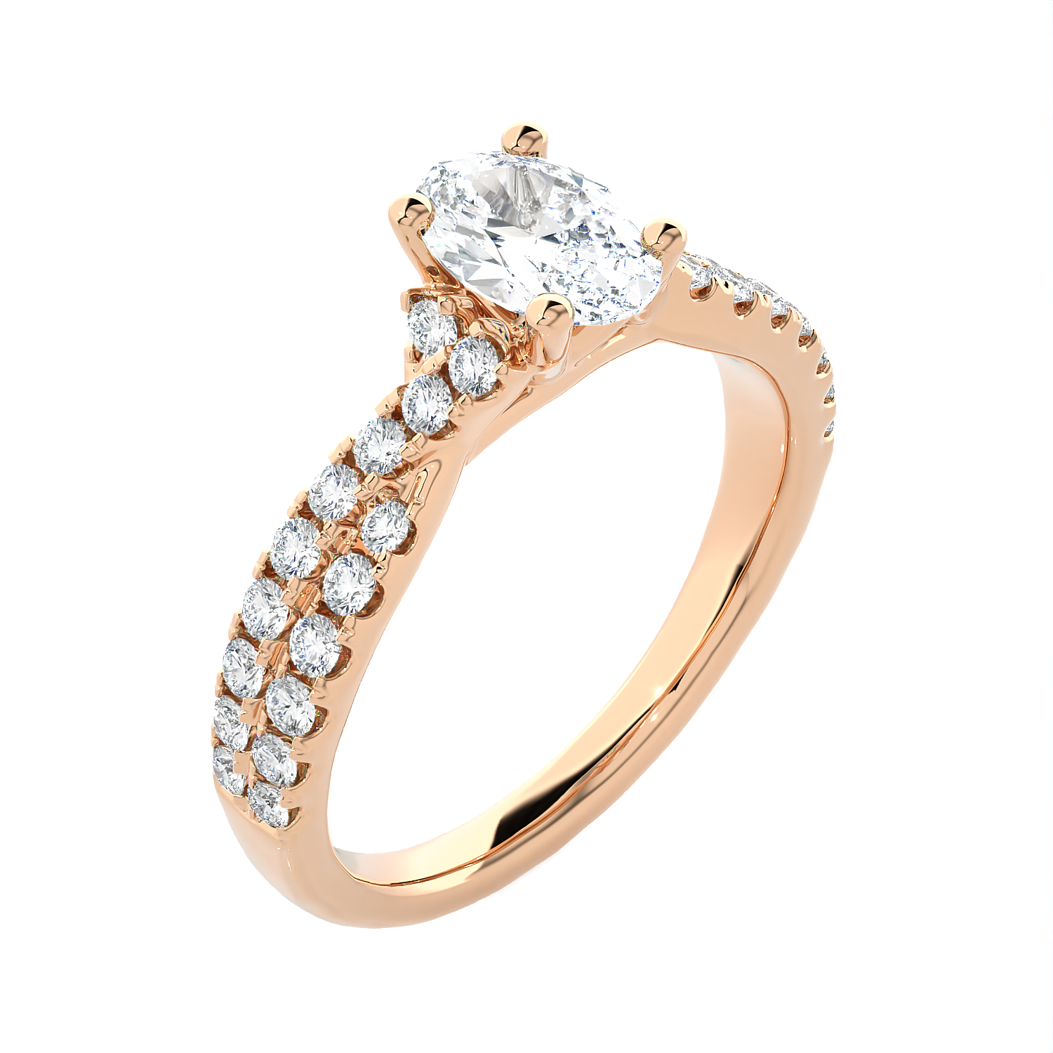 1 1/4 ctw Round Lab Grown Diamond Side Stone Engagement Ring