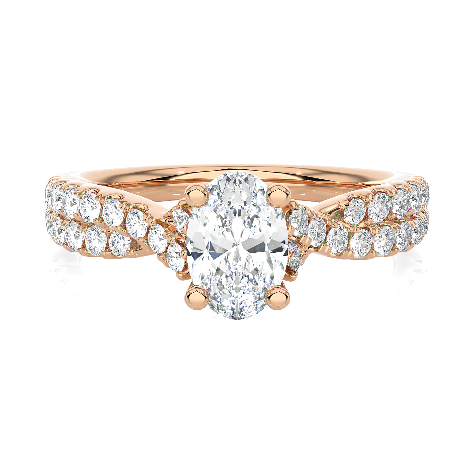 1 1/4 ctw Round Lab Grown Diamond Side Stone Engagement Ring
