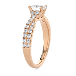 1 1/4 ctw Round Lab Grown Diamond Side Stone Engagement Ring