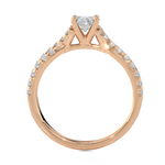 1 1/4 ctw Round Lab Grown Diamond Side Stone Engagement Ring