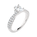 1 1/4 ctw Round Lab Grown Diamond Side Stone Engagement Ring