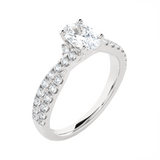 1 1/4 ctw Round Lab Grown Diamond Side Stone Engagement Ring