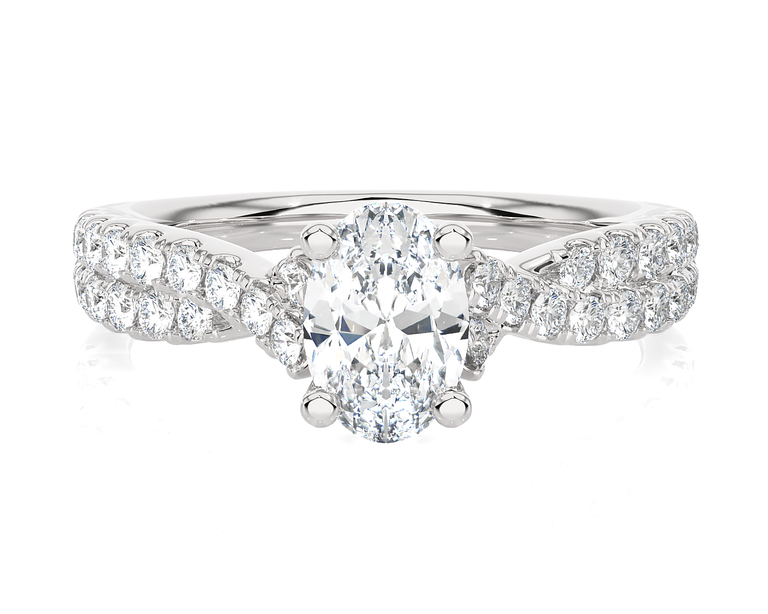 1 1/4 ctw Round Lab Grown Diamond Side Stone Engagement Ring