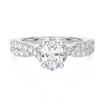 1 1/4 ctw Round Lab Grown Diamond Side Stone Engagement Ring