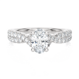 1 1/4 ctw Round Lab Grown Diamond Side Stone Engagement Ring