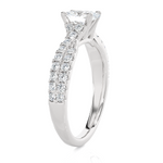 1 1/4 ctw Round Lab Grown Diamond Side Stone Engagement Ring