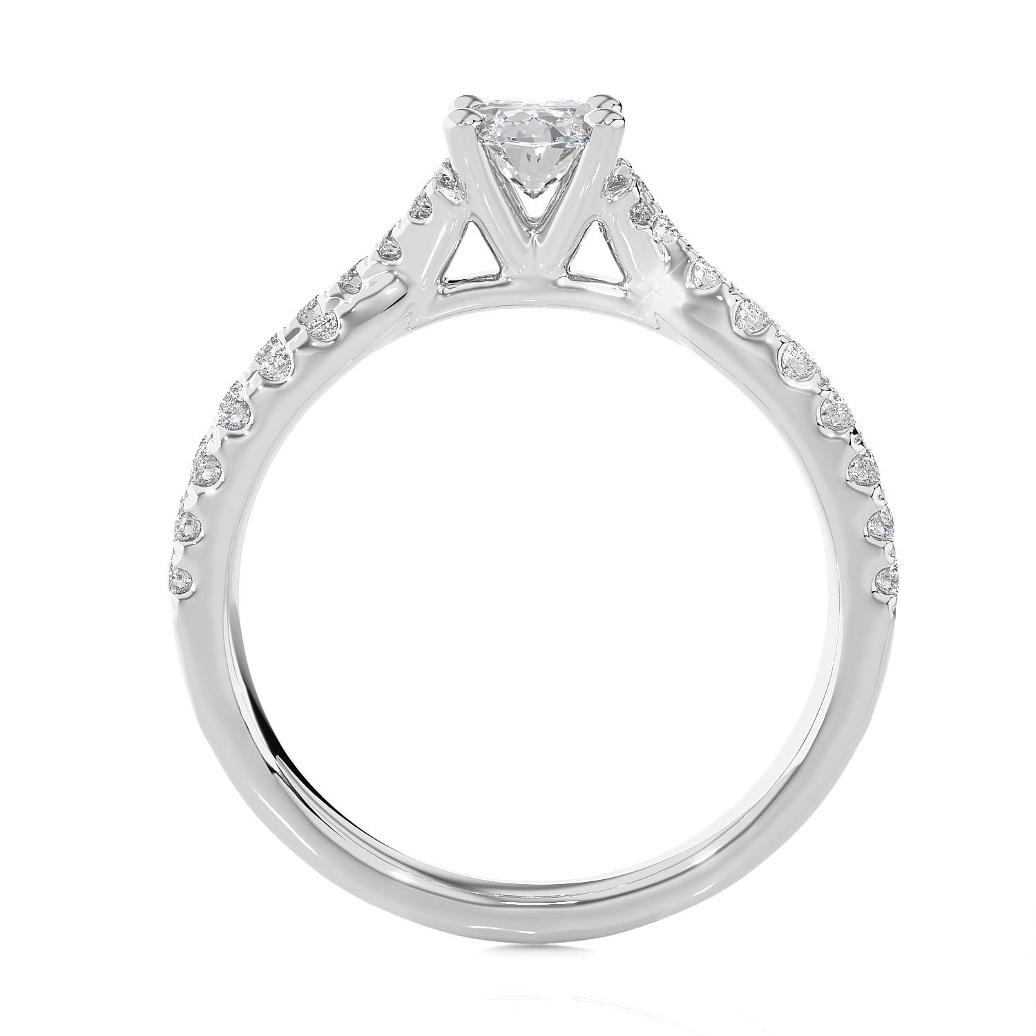 1 1/4 ctw Round Lab Grown Diamond Side Stone Engagement Ring