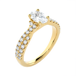 1 1/4 ctw Round Lab Grown Diamond Side Stone Engagement Ring