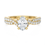 1 1/4 ctw Round Lab Grown Diamond Side Stone Engagement Ring