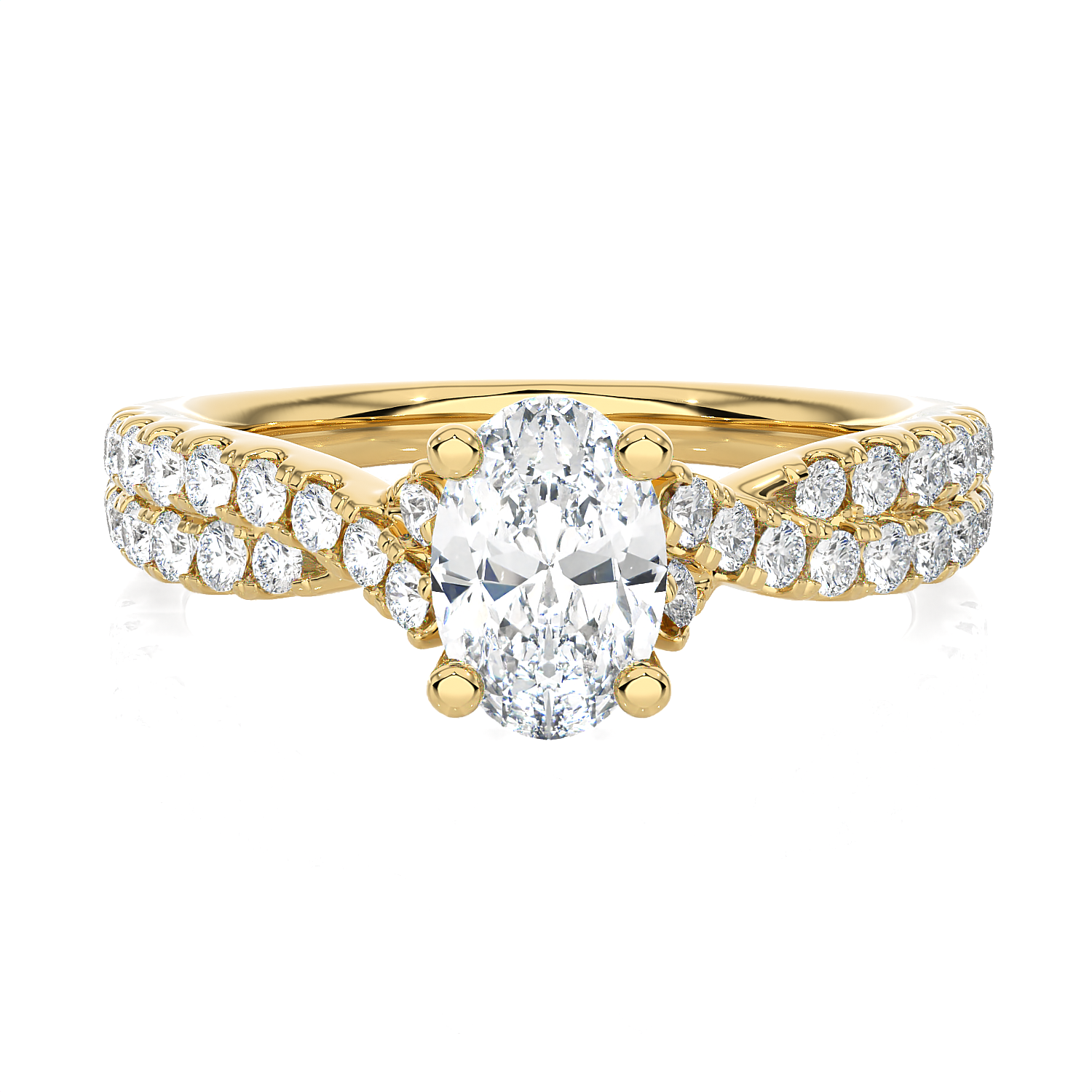 1 1/4 ctw Round Lab Grown Diamond Side Stone Engagement Ring
