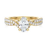 1 1/4 ctw Round Lab Grown Diamond Side Stone Engagement Ring