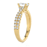 1 1/4 ctw Round Lab Grown Diamond Side Stone Engagement Ring