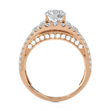 2 5/8 ctw Round Lab Grown Diamond Side Stone Engagement Ring