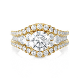 2 5/8 ctw Round Lab Grown Diamond Side Stone Engagement Ring