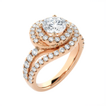 Round Lab Grown Diamond Halo Engagement Ring