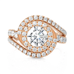 Round Lab Grown Diamond Halo Engagement Ring