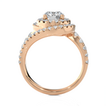 Round Lab Grown Diamond Halo Engagement Ring