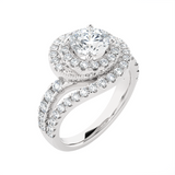 Round Lab Grown Diamond Halo Engagement Ring