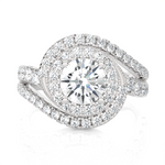 Round Lab Grown Diamond Halo Engagement Ring