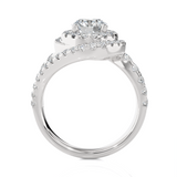 Round Lab Grown Diamond Halo Engagement Ring