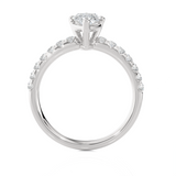 1 5/8 ctw Pear-Shaped Lab Grown Diamond Side Stone Engagement Ring