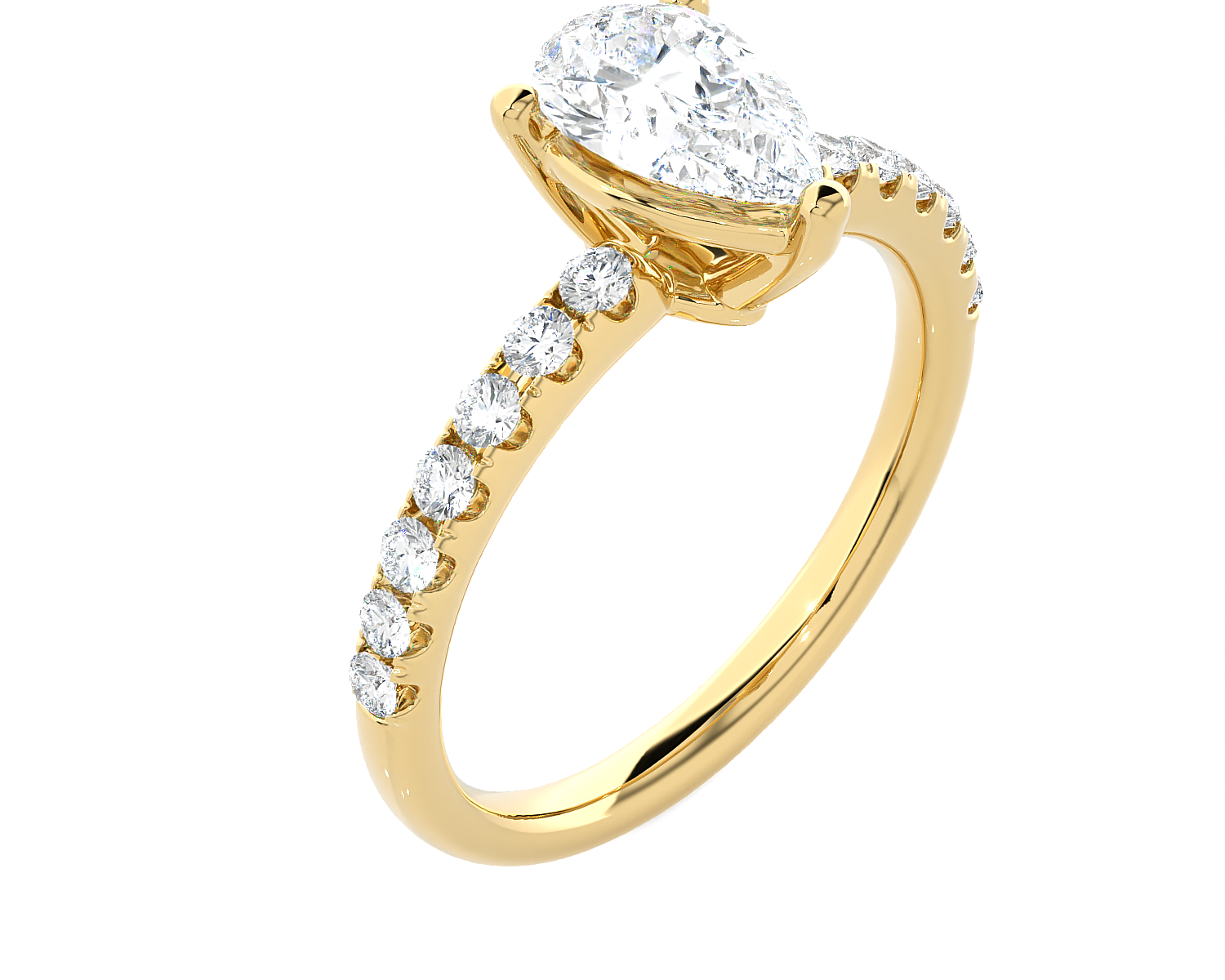 1 5/8 ctw Pear-Shaped Lab Grown Diamond Side Stone Engagement Ring